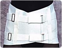 White, Rg (34"-42") Lumbo Support 10" Unifoam