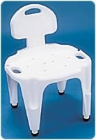 Adj. Bath & Shower Seat With Back, Exact Level, Ea