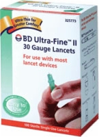 Bd Ultra Fine Lancets, 30 Gauge, Box Of 100