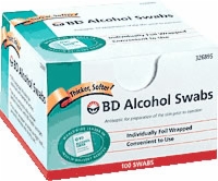 Alcohol Swabs, 100 Foil Wrap Wipes/box