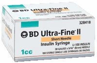 1cc 31g X 5/16 Ultra Fine Ii Short Needle/syr, 100