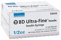 1/2cc 30g X 1/2" Syringes, 100/box
