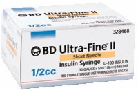 1/2 Cc 31g X 5/16" Ultrafine Ii Short Needle, 100