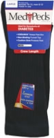 Medipeds Diabetic Crew Sock, Large, Black