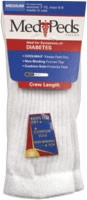Medipeds Diabetic Crew Sock, Medium, White