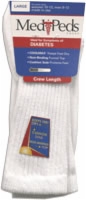 Medipeds Diabetic Crew Sock, Large, White