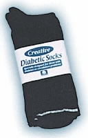 Diabetic Sock Men's, Black, Size 10-13, 6/pair