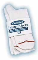 Diabetic Sock Men's White Size 10-13