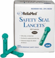 Safety Seal Lancet, 30g, Green, Universal