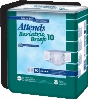 Attends Bariatric Briefs 10 Easy Fit Xxl Plus (Bag of 8)