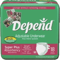 Depend Refastenable Protective Underwear,s/m (Bag of 18)