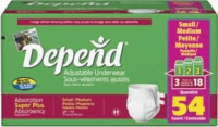 Depend Adjustable Underwear, Small/medium (Bag of 18)