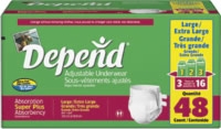 Depend Adjustable Underwear, Large (Bag of 16)