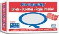 First Quality Brief, Medium Size, 32"-44" (Bag of 16)