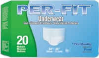 Prevail Per-fit Protective Underwear, Medium 34-44 (Bag of 20)