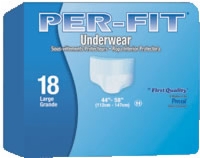 Prevail Per-fit Protective Underwear, Large 44-58" (Bag of 18)