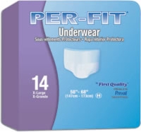 Prevail Per-fit Prot Underwear, Xl 58" - 68" (Bag of 14)