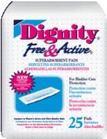 Free & Active Super Absorbent Pads, 3" X 12" (Bag of 25)