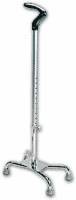 Aluminum Large Base Quad Cane W/explorer Hndl,2/cs