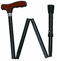 Adj. Bronze Folding Cane W/york Handle, Each