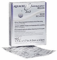 Aquacel Ag 2" X 2" Hydrofiber Wnd Drsg W/silver,10