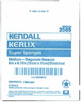 Kerlix Super Sponge,sterile 2's,6"x6 3/4",20/tray