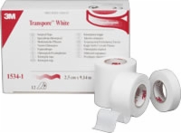 Transpore Tape 1" X 10 Yards, White, Box of 12