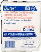 Dutex 100% Cotton 3" X 4.5 Yds, 2 Ply,non-strl,12