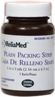 1" X 5 Yds Plain Packing Strip, Sterile, Lf