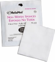Reliamed Non-woven Drsng/spng,4"x4",4 Ply, 25-2's
