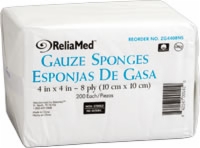 Reliamed Gauze Drsng/sponge, 4" X 4", 8 Ply, 200