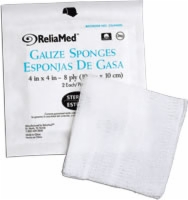 Reliamed Gauze/drsng Spng, 4" X 4", 8 Ply, Strl,50