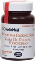 1/2" X 5 Yds Iodoform Packing Strip, Sterile, Lf
