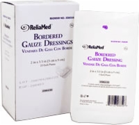 Reliamed Bordered Gauze, 2" X 3 1/2",latex-free,st