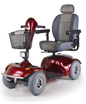 A medical scooter by Pride Mobility