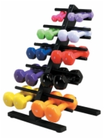 Vinyl Coated Dumbbell 20 Piece Set With Floor Rack - 2 Ea. 1, 2, 3, 4, 5, 6, 7, 8, 9, 10