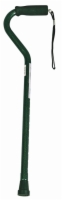 Cane Offset Green Ice Aluminum 29-38"