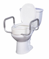 Elevated Toilet Seat w/Arms For Elongated Toilet Seats T/F
