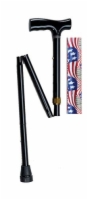 Folding Cane Pistol Grip Adj. U.S.A. Flag Color  32 -37