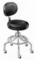 Classic Doctors Stool W/O Back W/ Foot Ring & Casters