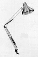 Cool Shd Incan Lamp W/ Adj Arm 8in Dia Desk Clamp-Chrome