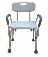 Bath Bench Adj Ht. w/Back Remov. Padded Arms