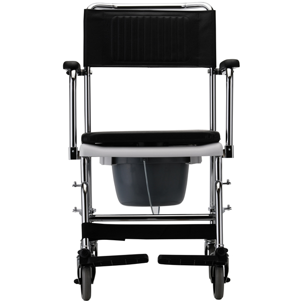 Nova OrthoMed Drop Arm Commode Transport Chair with Wheels Shower