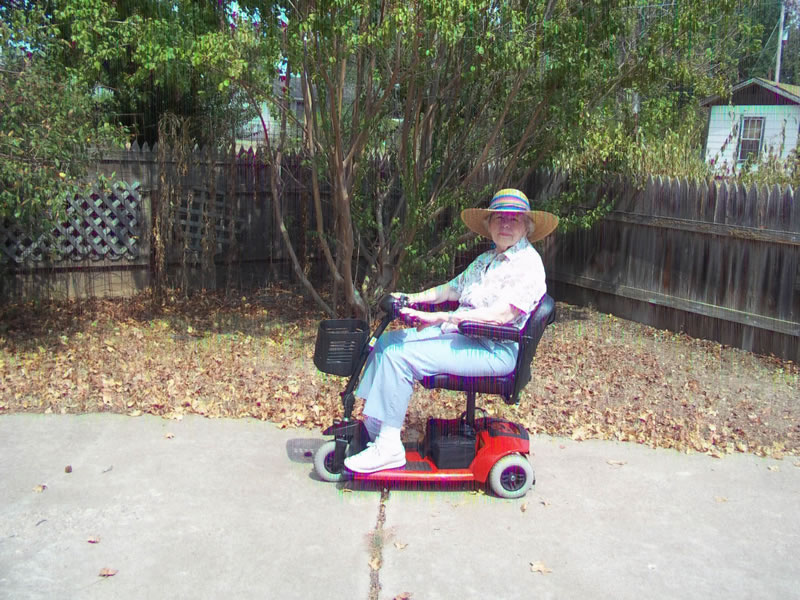 Joyce on her AmeriGlide Traveler