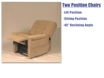 A 2 position lift and recline chair in action.